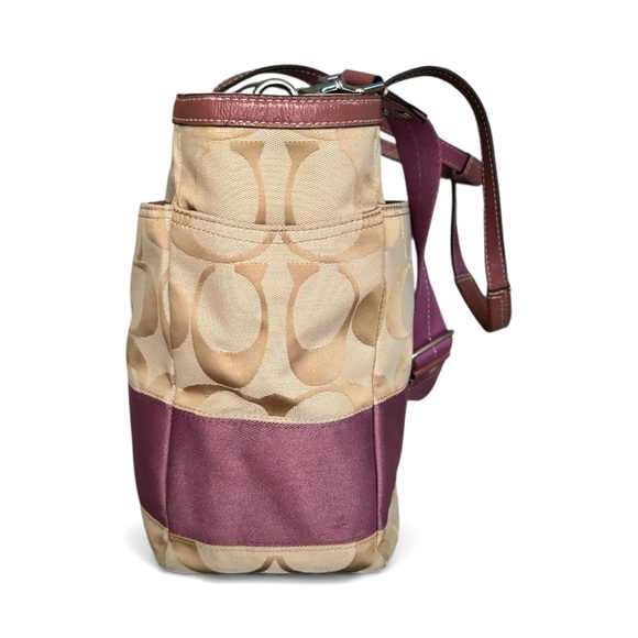 Coach Travel Bag Signature Canvas Leather Diaper Bag - Picture 6 of 13